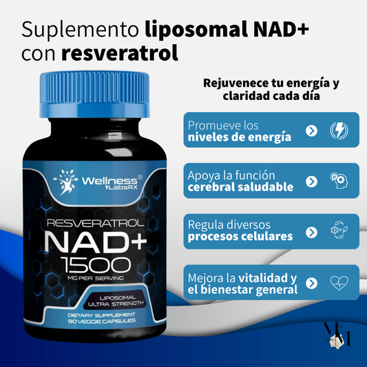 "1 + 1 de Regalo" Suplemento liposomal NAD+ con resveratrol