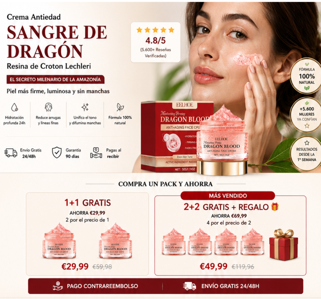 1 + 1 de REGALO Piel Visiblemente Más Joven: Crema Rejuvenecedora con Retinol y Placenta de Dragón™️