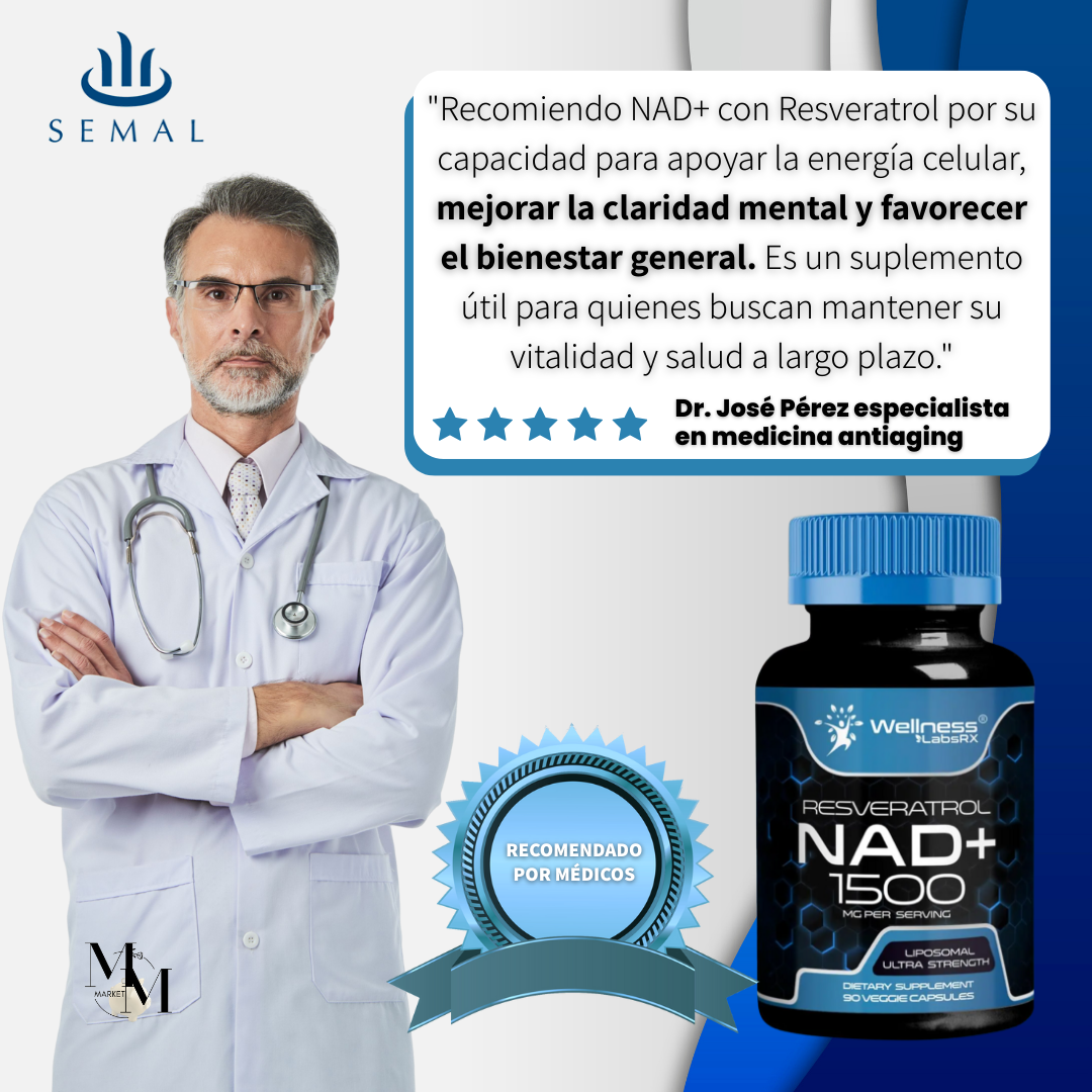 "1 + 1 de Regalo" Suplemento liposomal NAD+ con resveratrol
