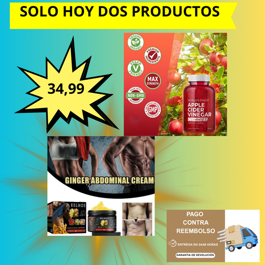 SUPLEMENTO GUMMIES DE VINAGRE DE MANZANA + CREMA REDUCTORA DE JENGIBRE