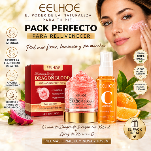 DUO RENEWING GLOW  Crema de Sangre de Dragon con Retinol + Spray de Vitamina C™️