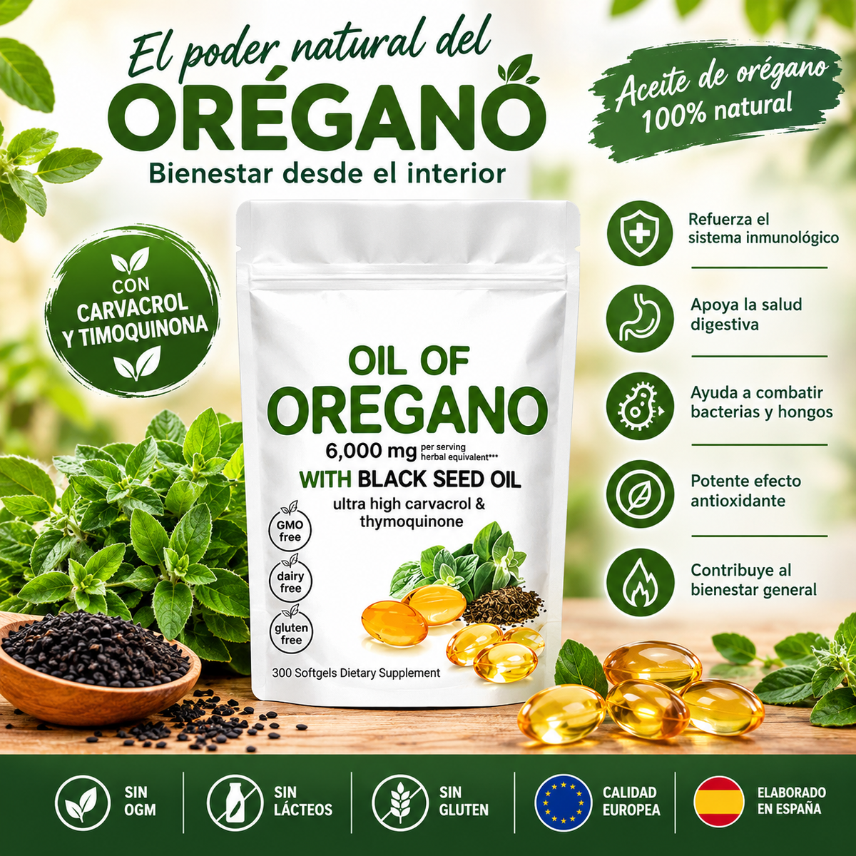 Cápsulas de aceite de orégano (60 cápsulas)