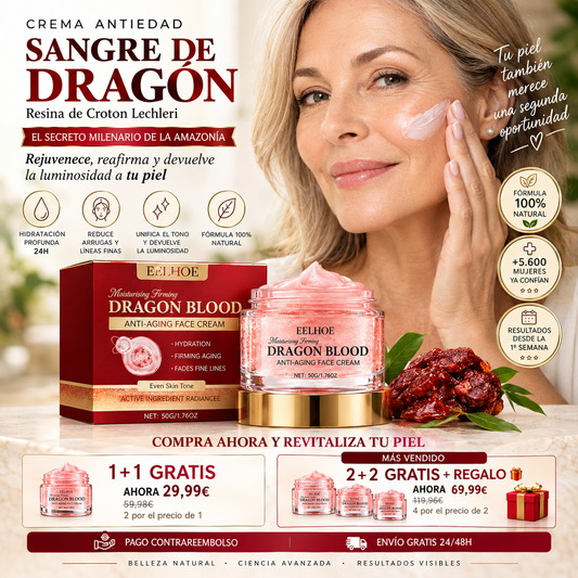 1 + 1 de REGALO Piel Visiblemente Más Joven: Crema Rejuvenecedora con Retinol y Placenta de Dragón™️