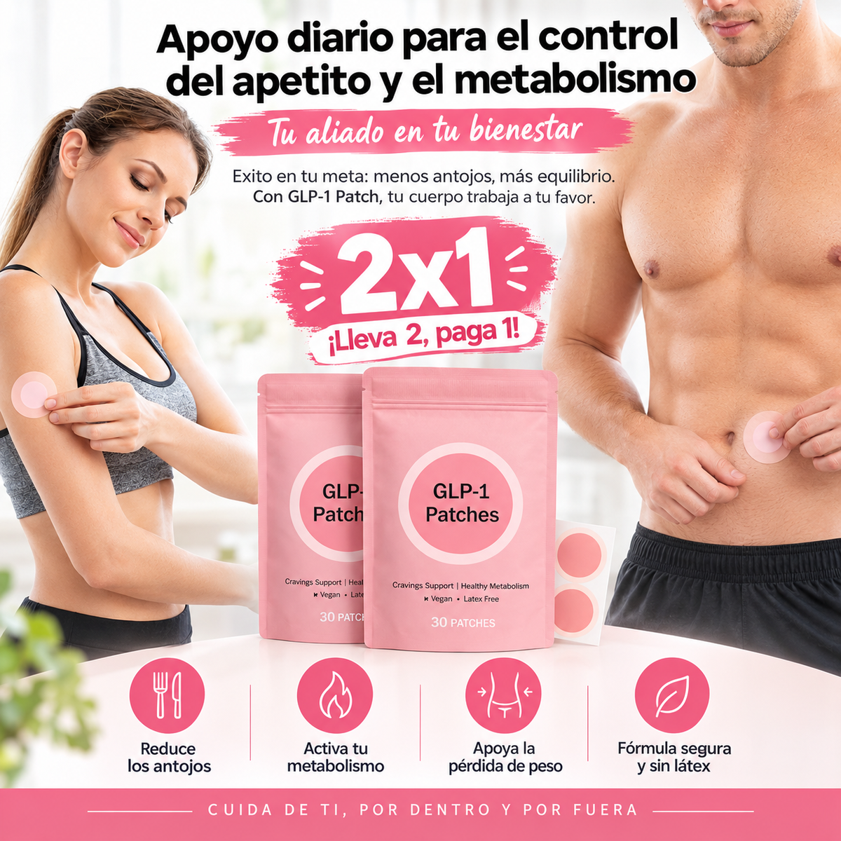 OFERTA 2 X 1 - Parches GLP-1 – Apoyo diario para el control del apetito y el metabolismo