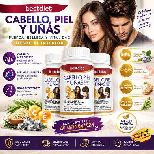 SUP Suplemento Cabello, Piel y Uñas – 60 Cápsulas Fortalecedoras