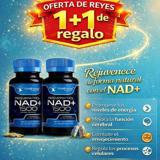 "1 + 1 de Regalo" Suplemento liposomal NAD+ con resveratrol