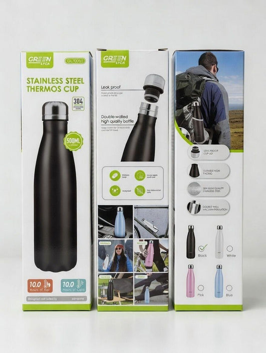Termo en acero inoxidable 304 interior con capacidad de 500 ml, Green Lyca gl70055
